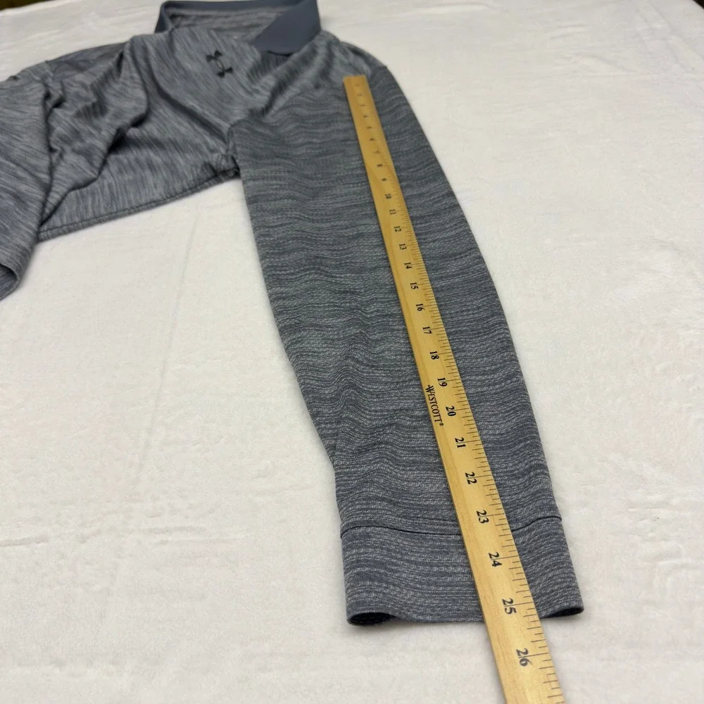 Under Armour Performance Polo Shirt Mens XXL Grey Space Dye Long Sleeve Loose